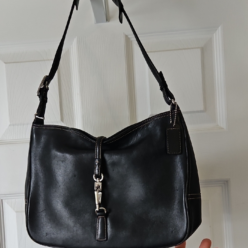 Coach Black Leather Shoulder Bag